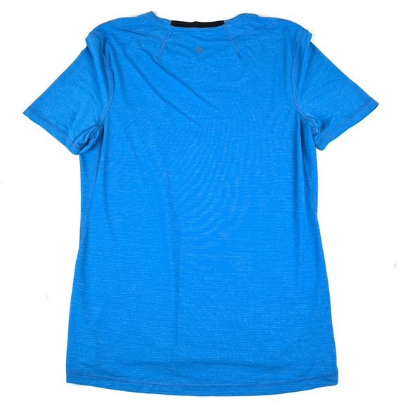 LuluLemon Men's Workout Training V Neck Vent Tech T Shirt Size Medium Blue - Picture 2 of 4